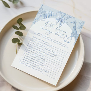 Toile Safari Who knows mummy best baby shower game