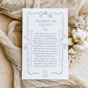 Toile Teddy Bear mummy or Daddy baby shower game