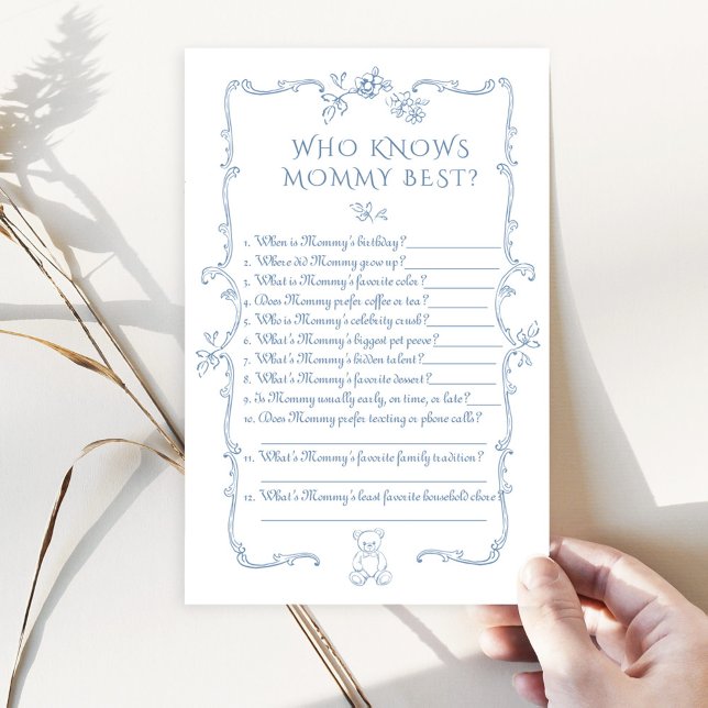 Toile Teddy Bear Who Knows mummy best baby shower (Creator Uploaded)