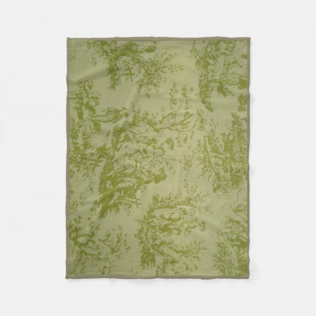 Toile Traditional print Fleece Blanket (Front)