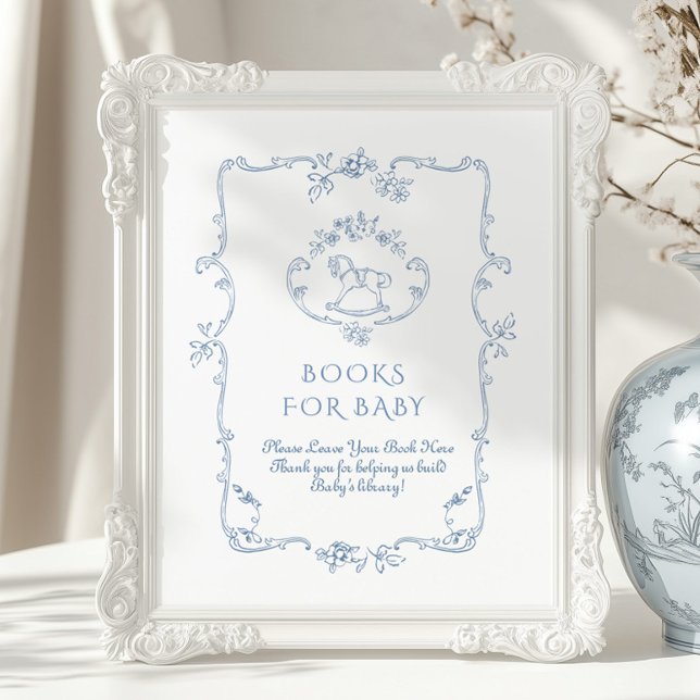 Toile Vintage Chinoiserie Books for baby Poster (Creator Uploaded)