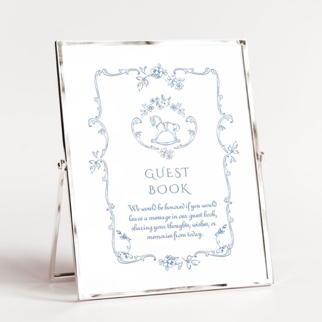 Toile Vintage frame baby shower Guest Book sign (Creator Uploaded)