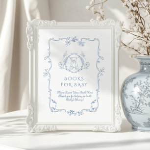 Toile Vintage teddy bear Books for baby Poster