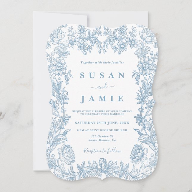 Toile Wedding invitation (Front)