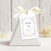 Toile Whimsical Floral Bow Bear Baby Shower