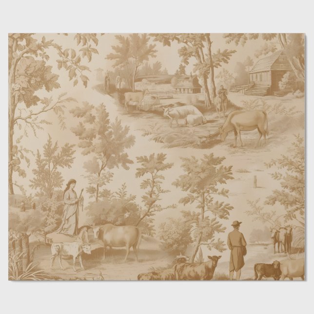 Toile Wrapping Paper (Flat)