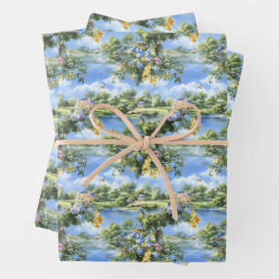 Toile Wrapping Paper Sheets