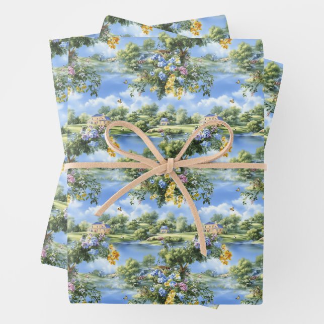 Toile Wrapping Paper Sheets (In situ)