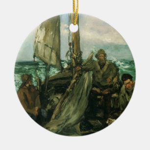 Toilers of the Sea by Edouard Manet, Vintage Art Ceramic Tree Decoration