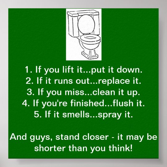 TOILET BATHROOM RULES POSTER Zazzle.co.uk