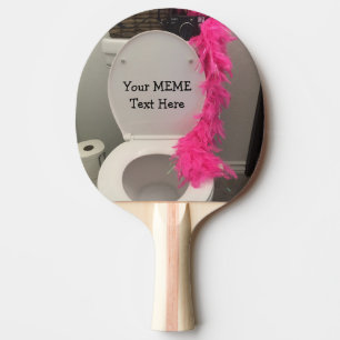 Toilet Bowl Funny Creat a MEME Ping Pong Paddle