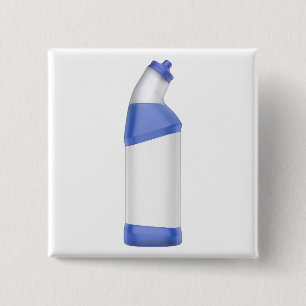 Toilet cleaner bottle with blank label 15 cm square badge