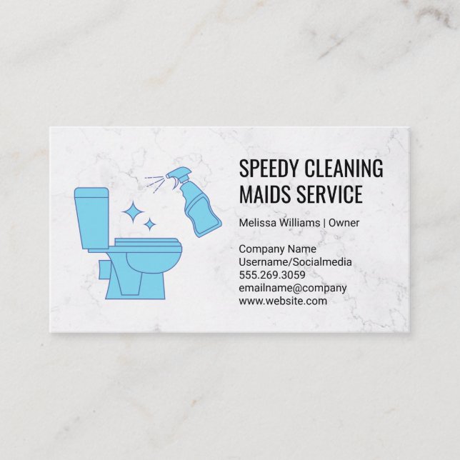 Toilet Cleaning Logo Business Card (Front)