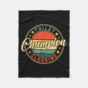 Toilet Clogging Chamon  Fleece Blanket