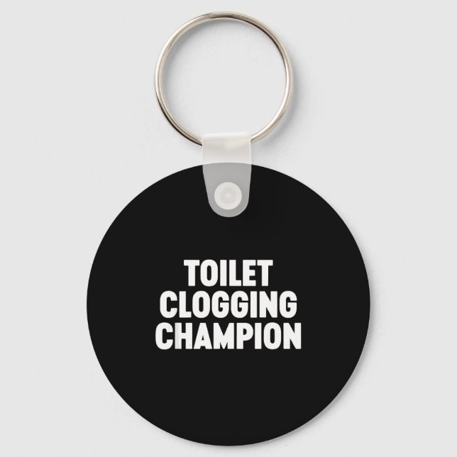 Toilet Clogging Chamon Funny Award Dad Jokes  Key Ring (Front)