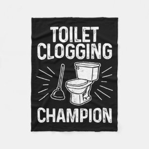 Toilet Clogging Chamon Funny Graphic Toilet Cloggi Fleece Blanket