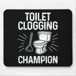 Toilet Clogging Chamon Funny Graphic Toilet Cloggi Mouse Mat