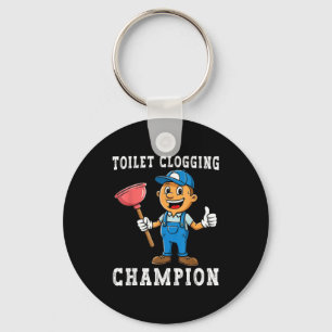 Toilet Clogging Chamon Funny Plumber Humor Joke Da Key Ring