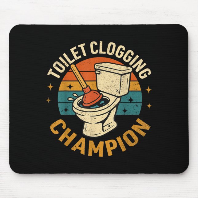 Toilet Clogging Chamon Tee Funny Meme  Mouse Mat (Front)