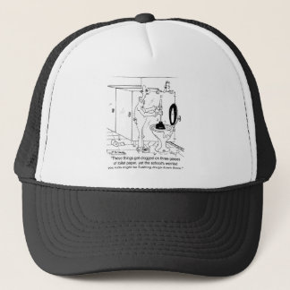 Toilet Clogs With Three Sheets of TP Trucker Hat