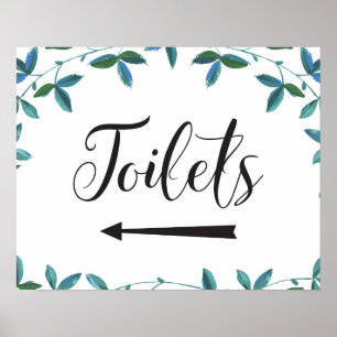 Toilet Directions Left Arrow Wedding Sign