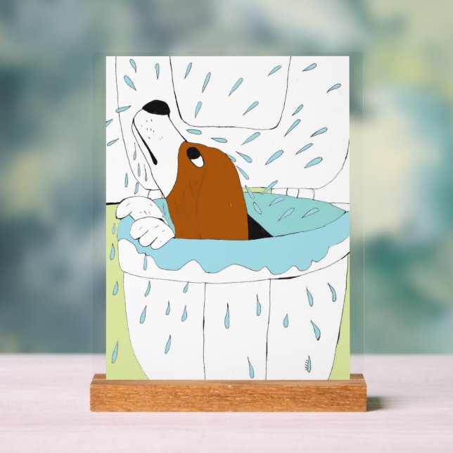 toilet dog  acrylic sign (Neutral)