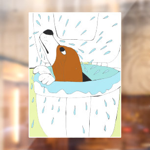 toilet dog window cling