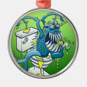 Toilet Monster Metal Tree Decoration