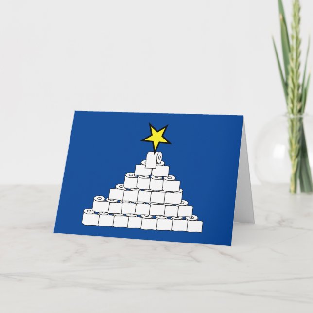 Toilet Paper Christmas Tree Greeting Card (Front)