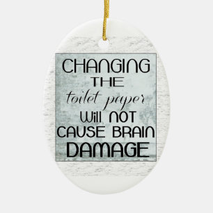 toilet paper humour ceramic tree decoration