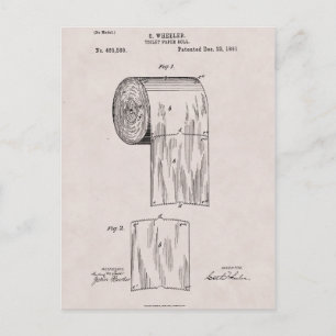 Toilet Paper Patent No. 465,588 by S. Wheeler 1891 Postcard