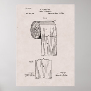Toilet Paper Patent No. 465,588 by S. Wheeler 1891 Poster