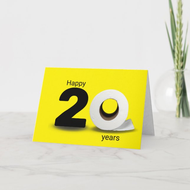 toilet paper roll 20th birthday card (Front)