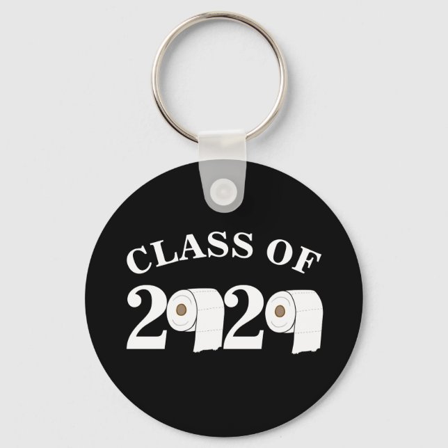 toilet paper roll class of 2020 funny graduation key ring (Front)