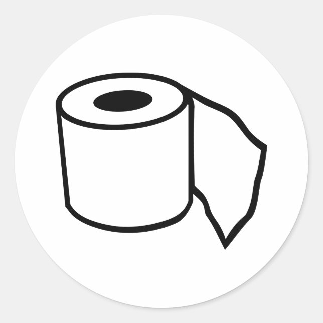 Toilet paper roll classic round sticker (Front)