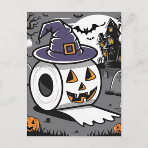 Toilet paper roll jack o lantern  postcard