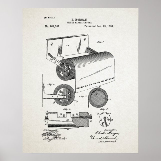 Toilet Paper Roll  Patent Poster (Front)