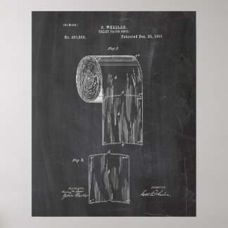 Toilet Paper Roll  Patent Poster