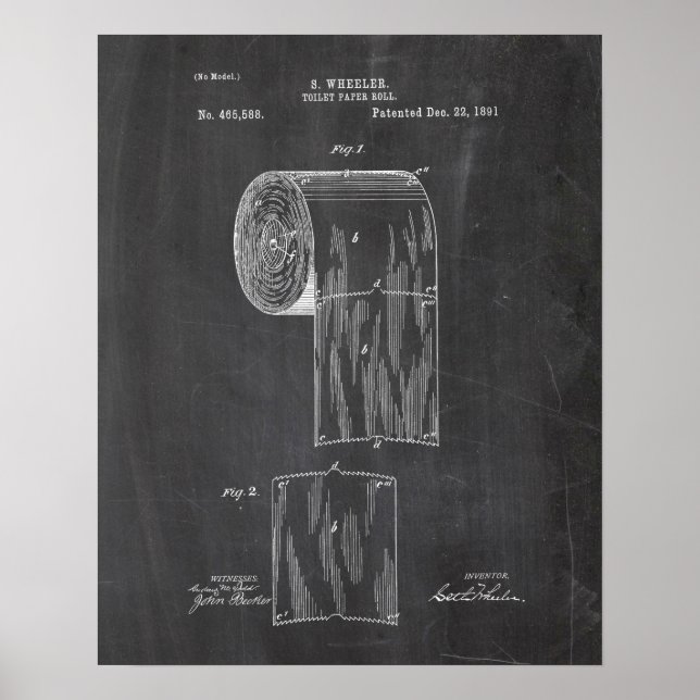 Toilet Paper Roll  Patent Poster (Front)