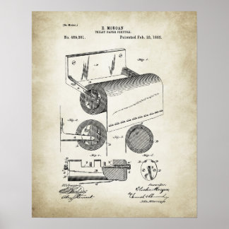 Toilet Paper Roll  Patent Poster