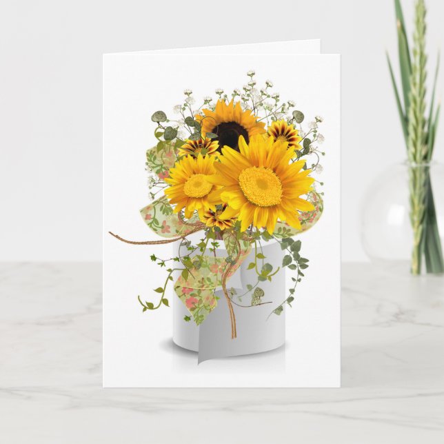 toilet paper roll with sunflowers card (Front)