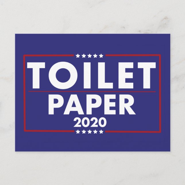 Toilet Paper satire Trump Pence 2020 sign humourou Postcard (Front)