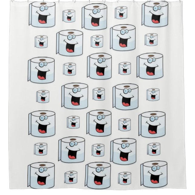 Toilet paper white childrens showercurtain shower curtain (Front)