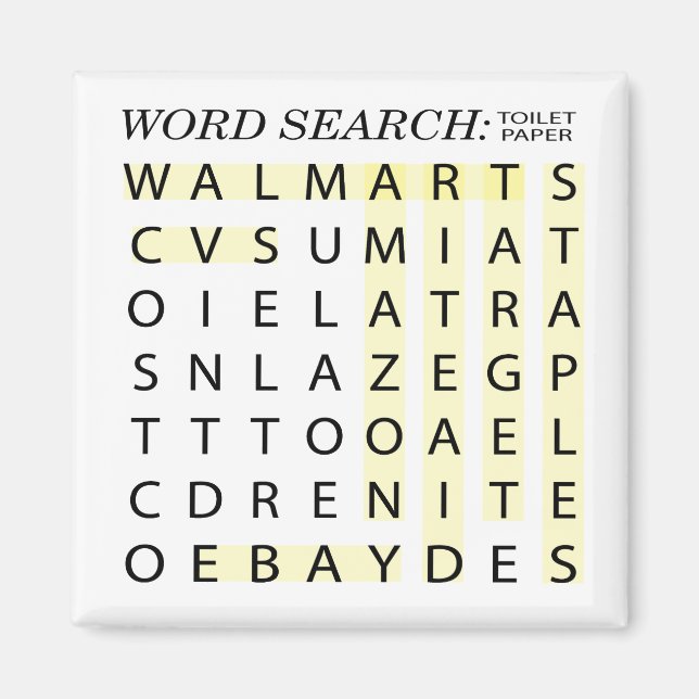 Toilet Paper Word Search Magnet (Front)