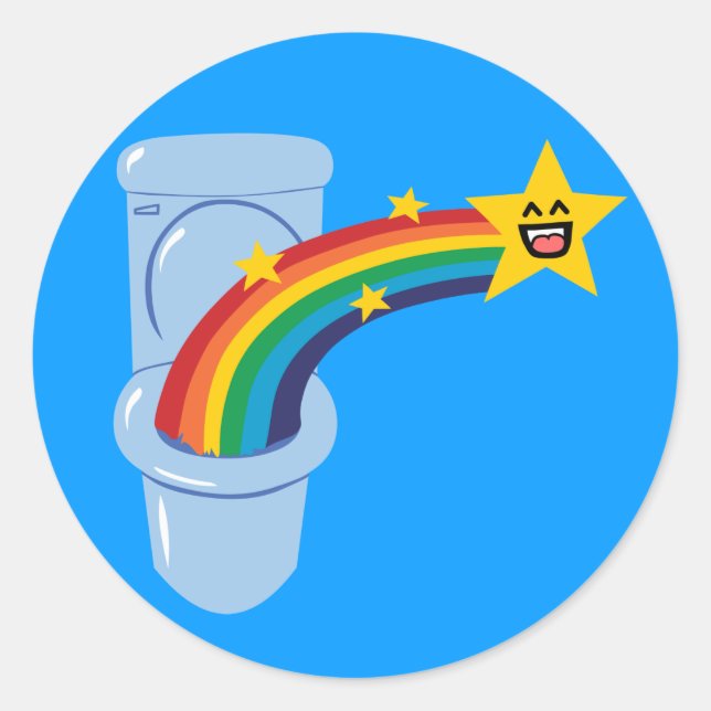 Toilet Rainbow Classic Round Sticker (Front)