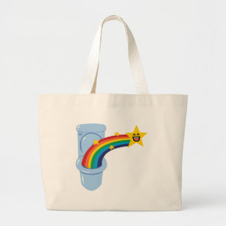 Toilet Rainbow Large Tote Bag