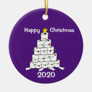 Toilet Roll 2020 Xmas Tree Ceramic Tree Decoration