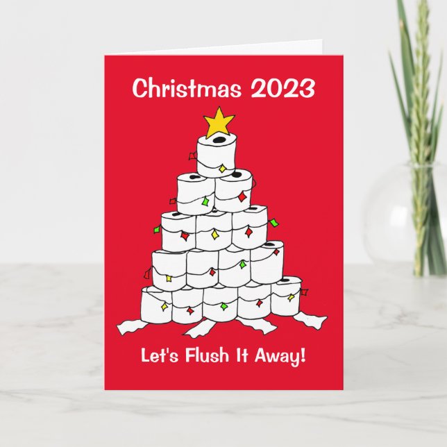 Toilet Roll 2023 Xmas Tree Flush Holiday Card (Front)