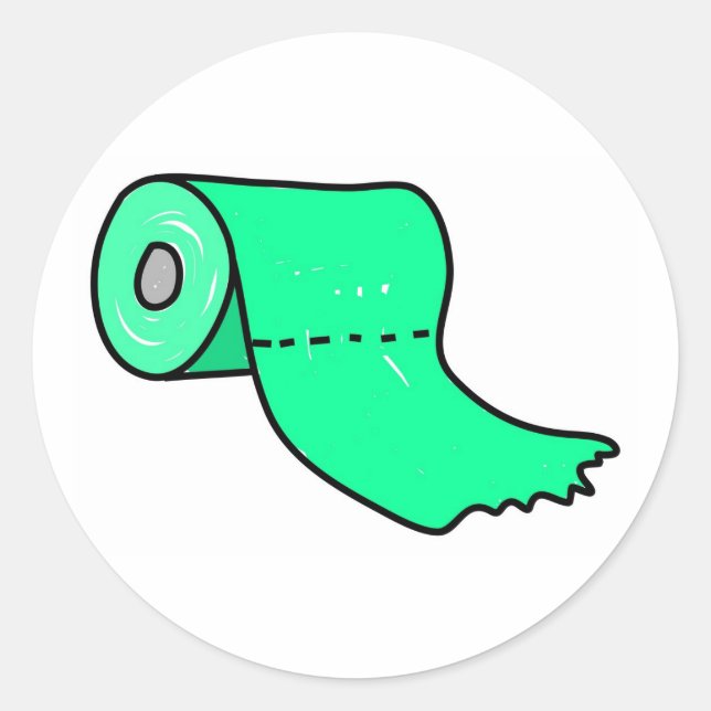 Toilet Roll Classic Round Sticker (Front)