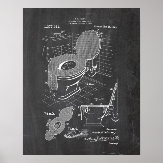 Toilet Seat Patent Poster (Front)